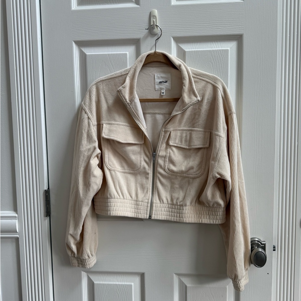 Aerie Women's Corduroy zippered cropped Jacket